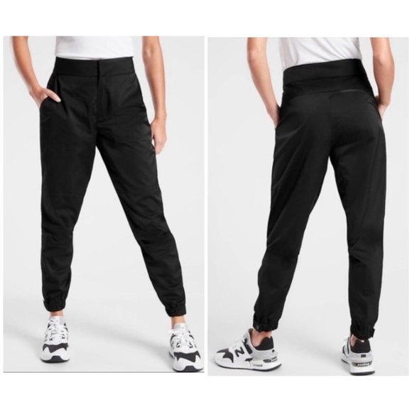 Athleta Radiant Joggers Lightweight Zipper Pockets Jogger Pants Black Size 14 - Picture 2 of 12